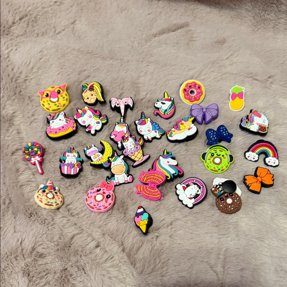 Cute Assorted Unicorn & Sweet-Themed Shoe Charms - Multicolor
